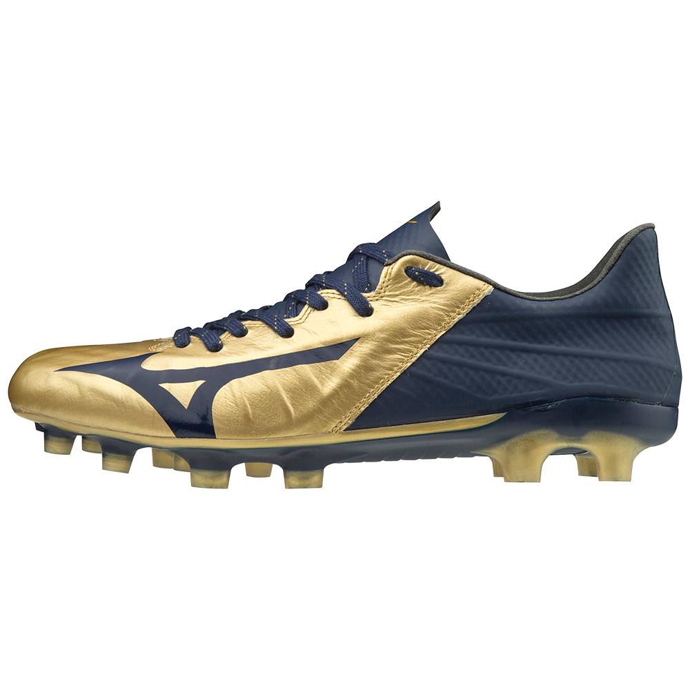 Botas de Futbol Mizuno Rebula III Japan Hombre Doradas/Azul Marino Comprar ZATW-36542